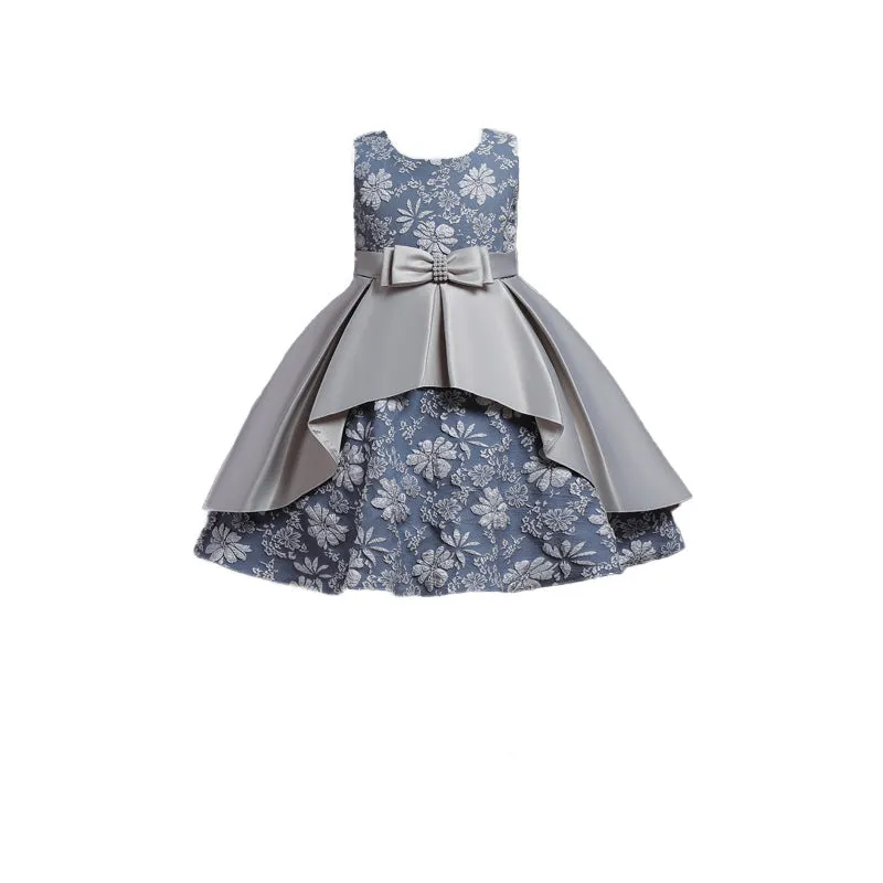 مجموعة اروين arwen&ajh group  Girls Dresses Embroidered Skirts Bows Cute Dresses Puffy Satin Princess Dresses Party Show Dresses