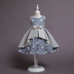 مجموعة اروين arwen&ajh group  Girls Dresses Embroidered Skirts Bows Cute Dresses Puffy Satin Princess Dresses Party Show Dresses