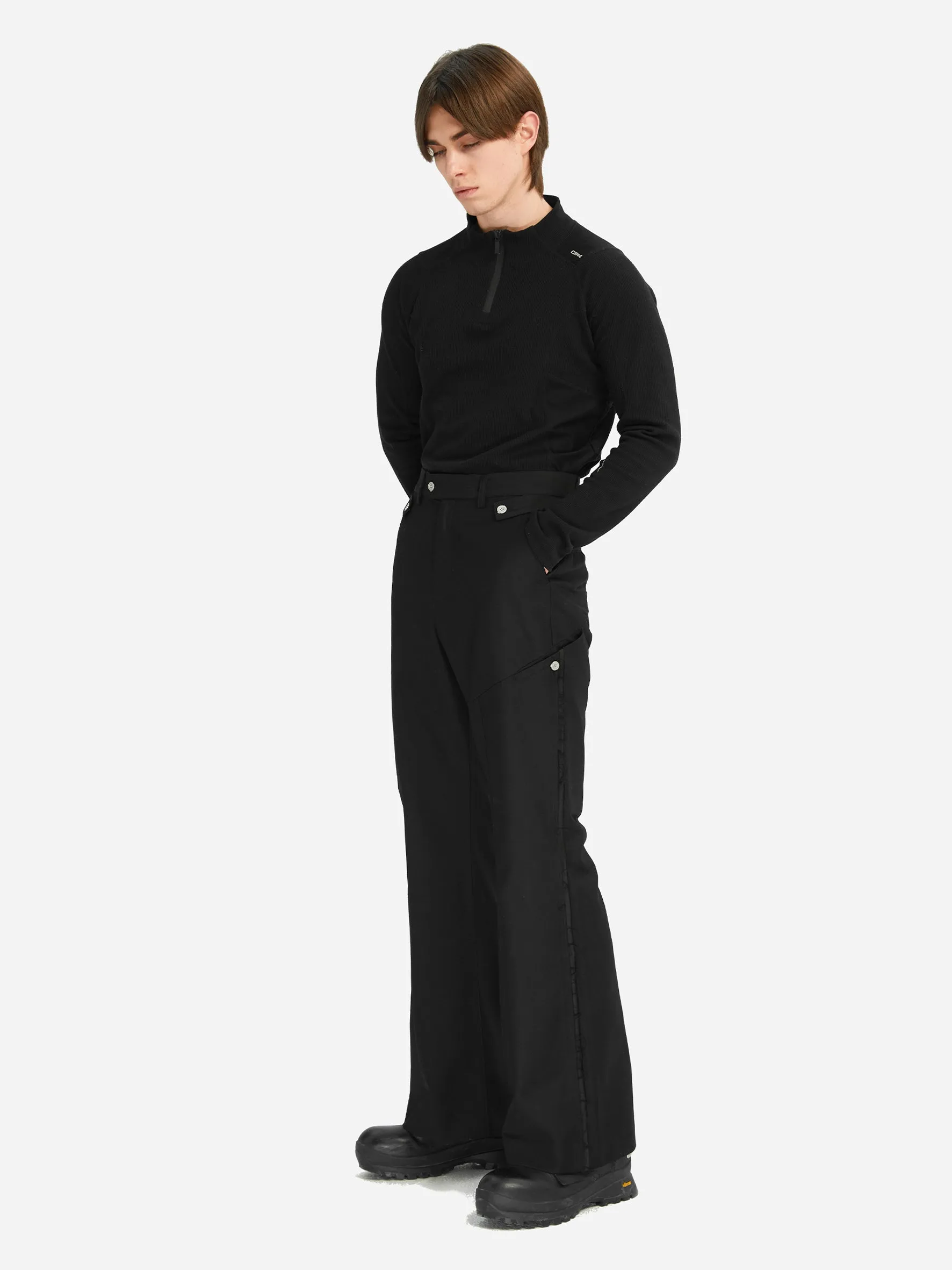 004 - Panelled Wide Leg Tailored Trousers