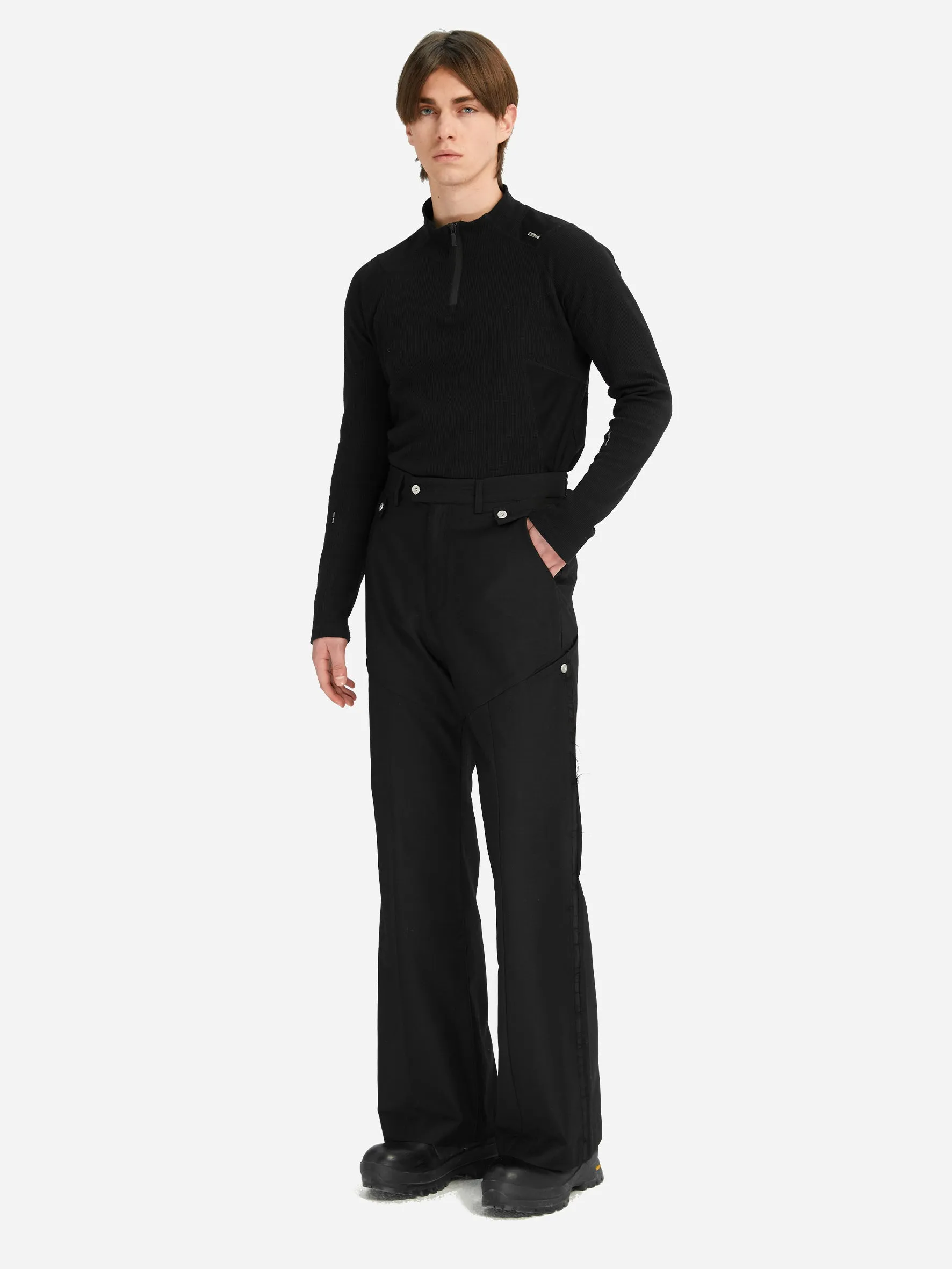 004 - Panelled Wide Leg Tailored Trousers