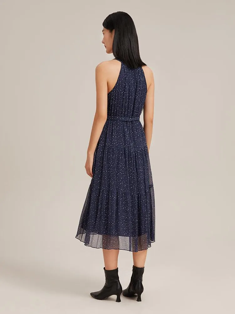 8 Momme Silk Printed Halter Dress