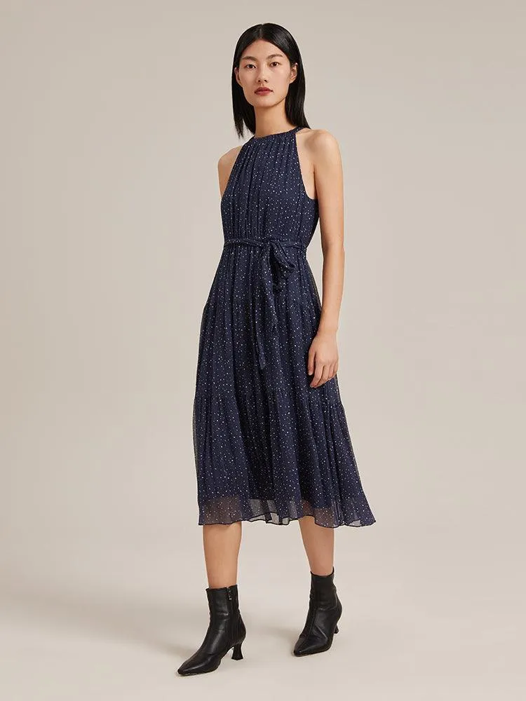 8 Momme Silk Printed Halter Dress