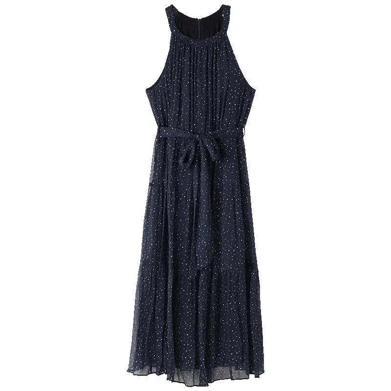 8 Momme Silk Printed Halter Dress