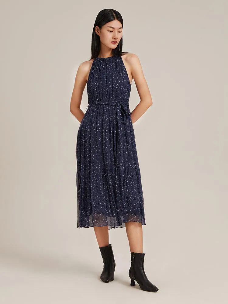 8 Momme Silk Printed Halter Dress