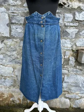 80s midi denim skirt uk 10