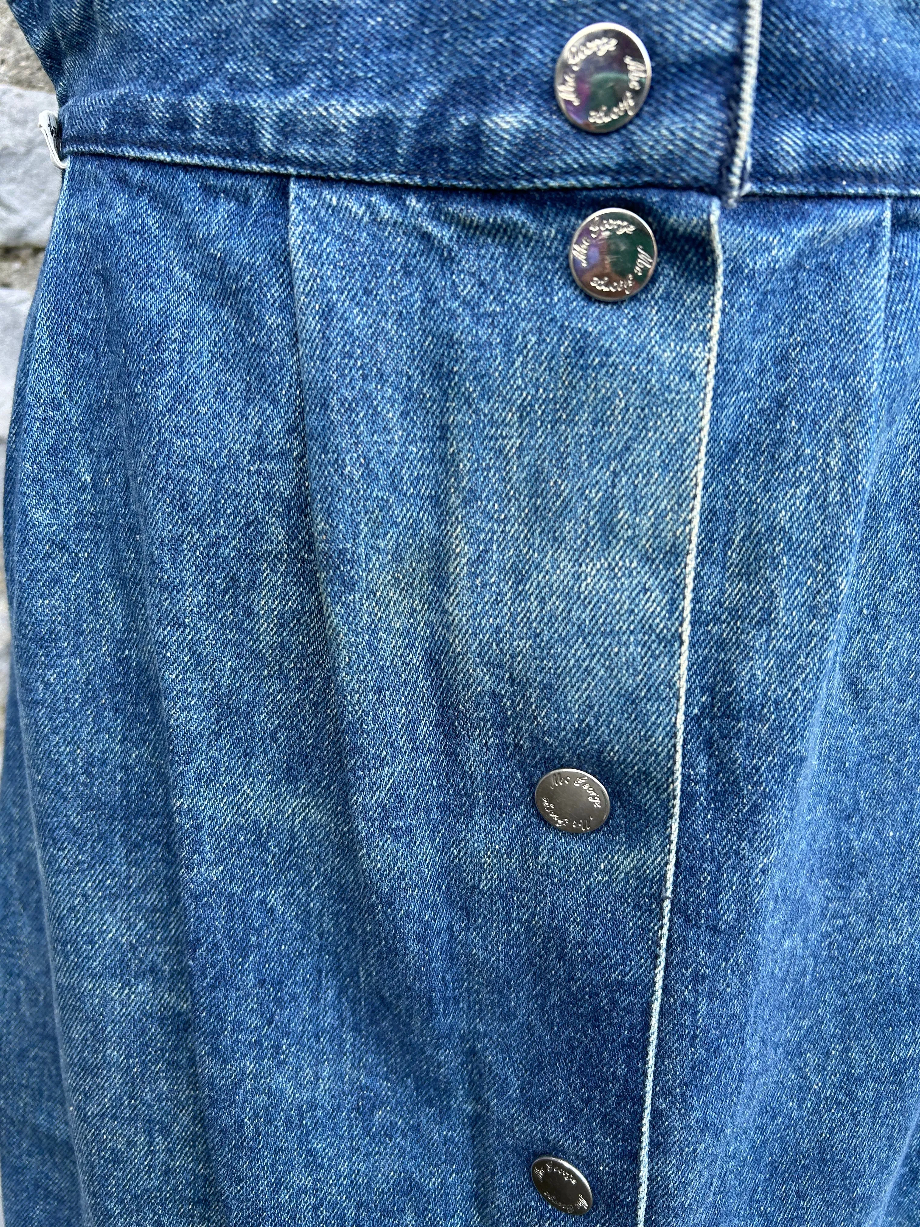 80s midi denim skirt uk 10