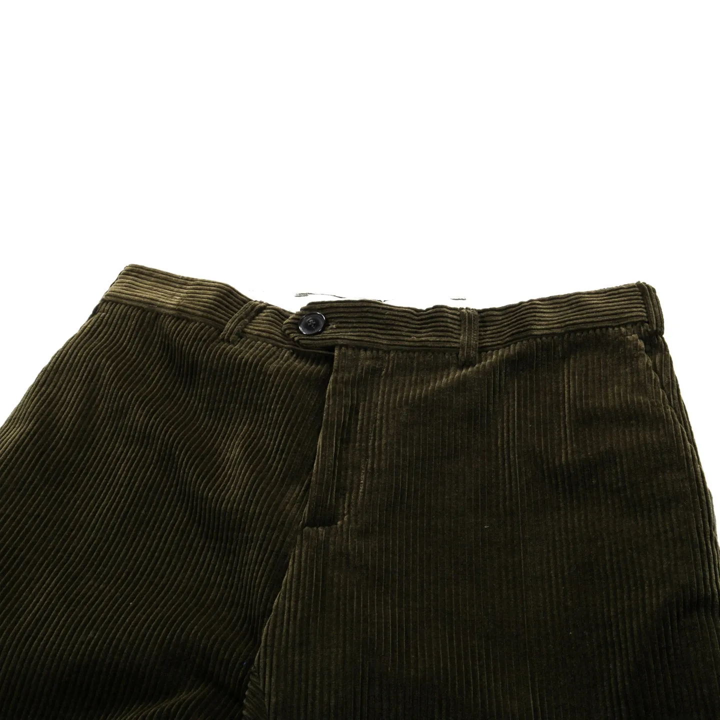 A KIND OF GUISE RELAXED TAILORED TROUSERS OLIVE CORDUROY