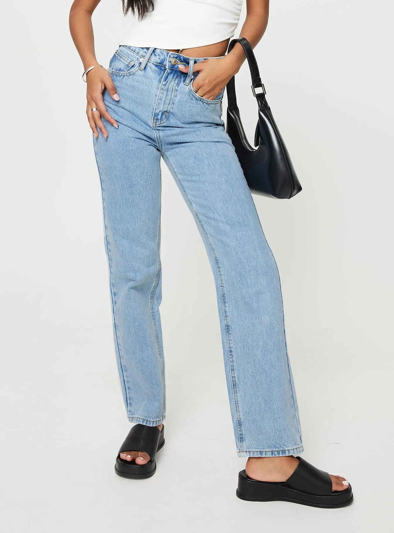 Alexanderson Straight Leg Jeans Light Wash Denim