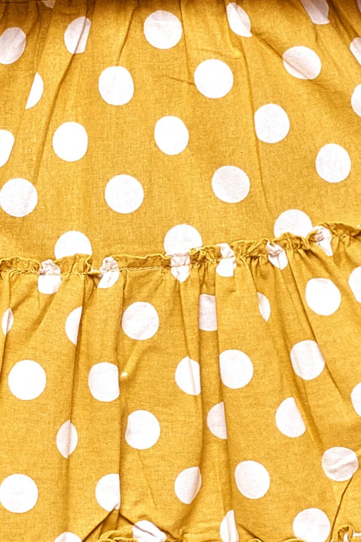 Alexi Polka Dot Mini Skirt Yellow Mustard