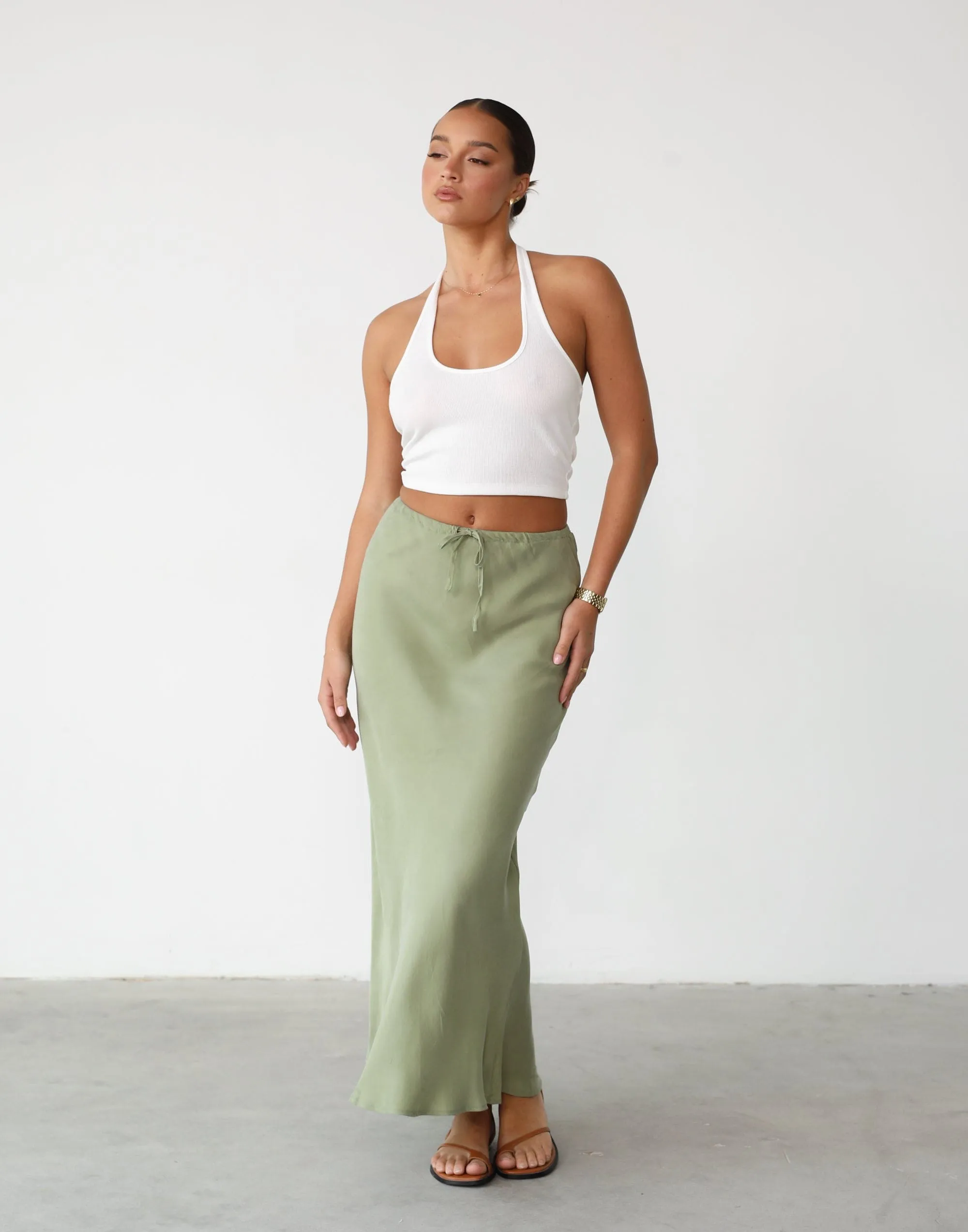 Amalie Maxi Skirt (Pistachio)