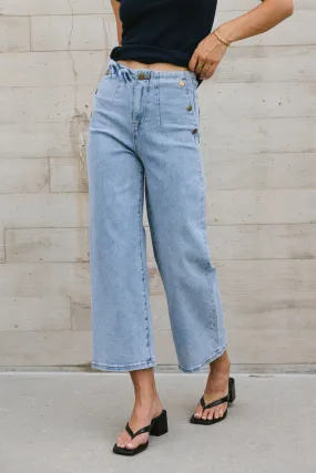 Amiri Wide Leg Jeans in Light Wash