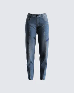 Audrey Blue Mid Rise Jeans