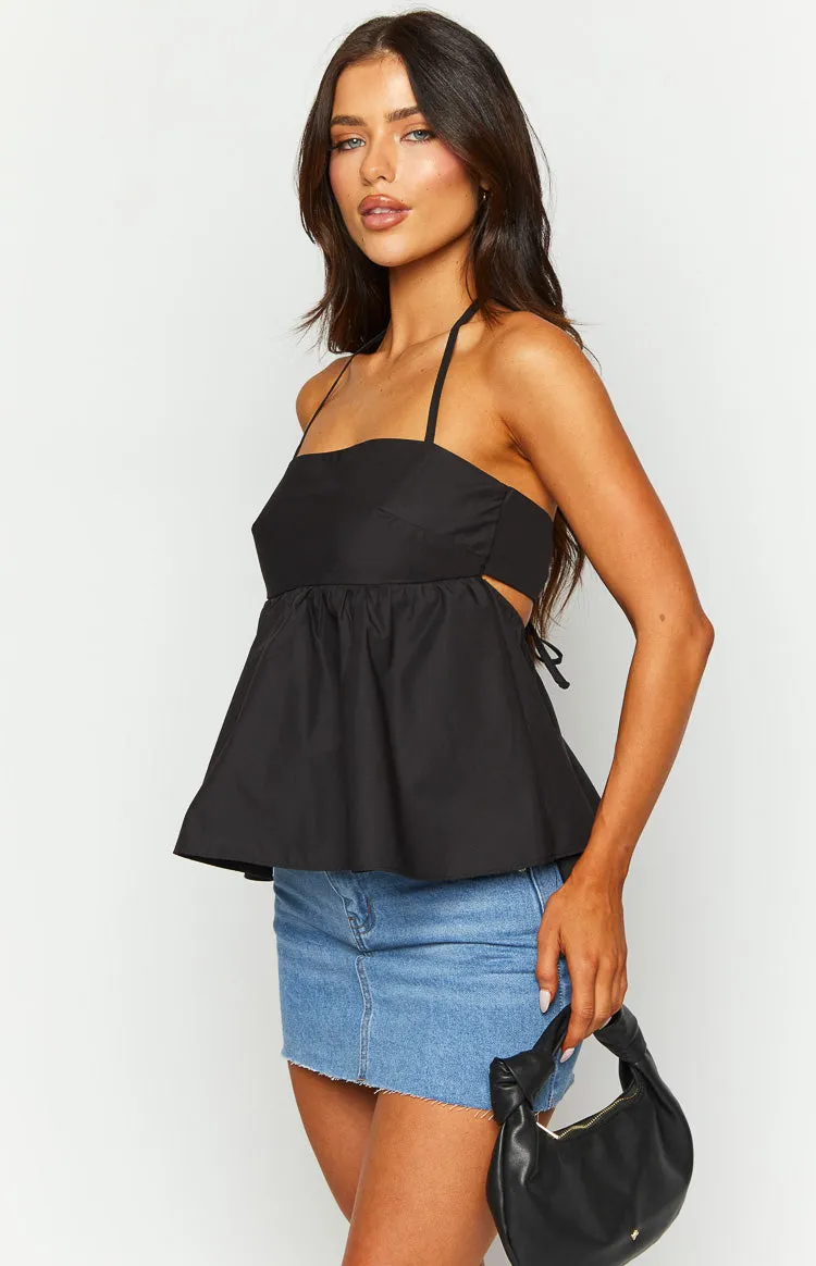 Axl Black Halter Top