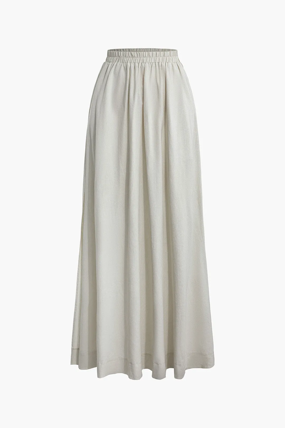 Basic Linen High Waist Maxi Skirt