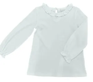 Basics Pima Ruffle Neck Top