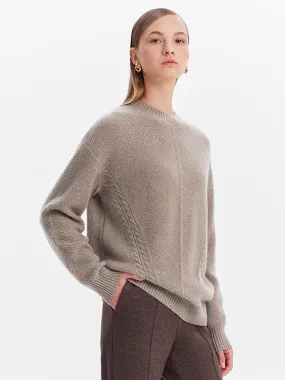 Beige Cashmere Twisted Sweater