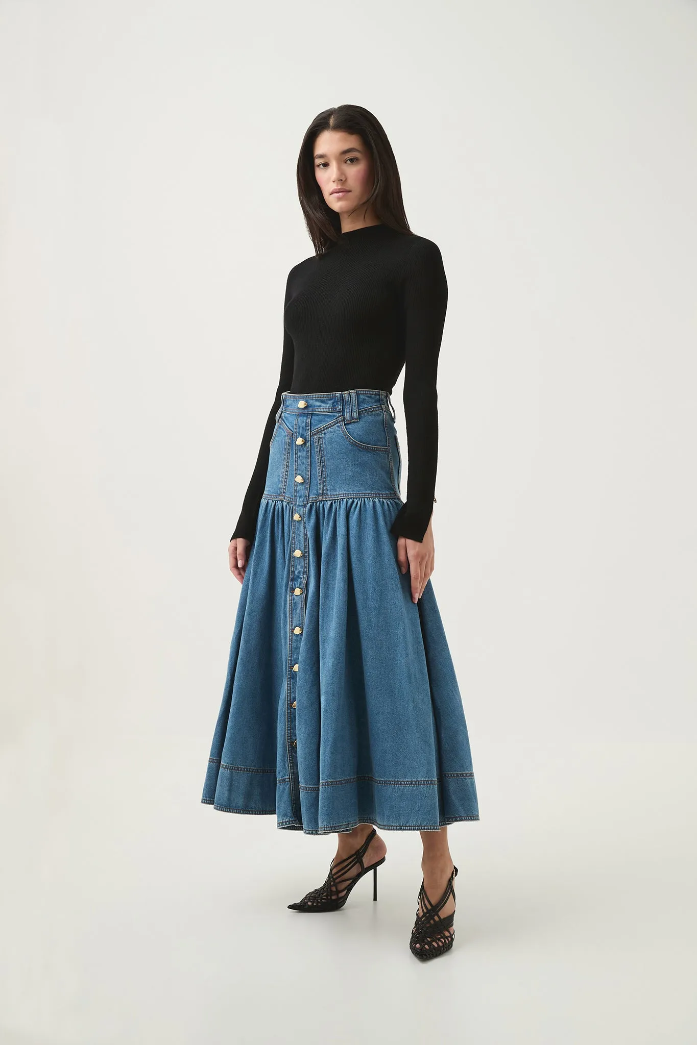 Belmond Denim Midi Skirt