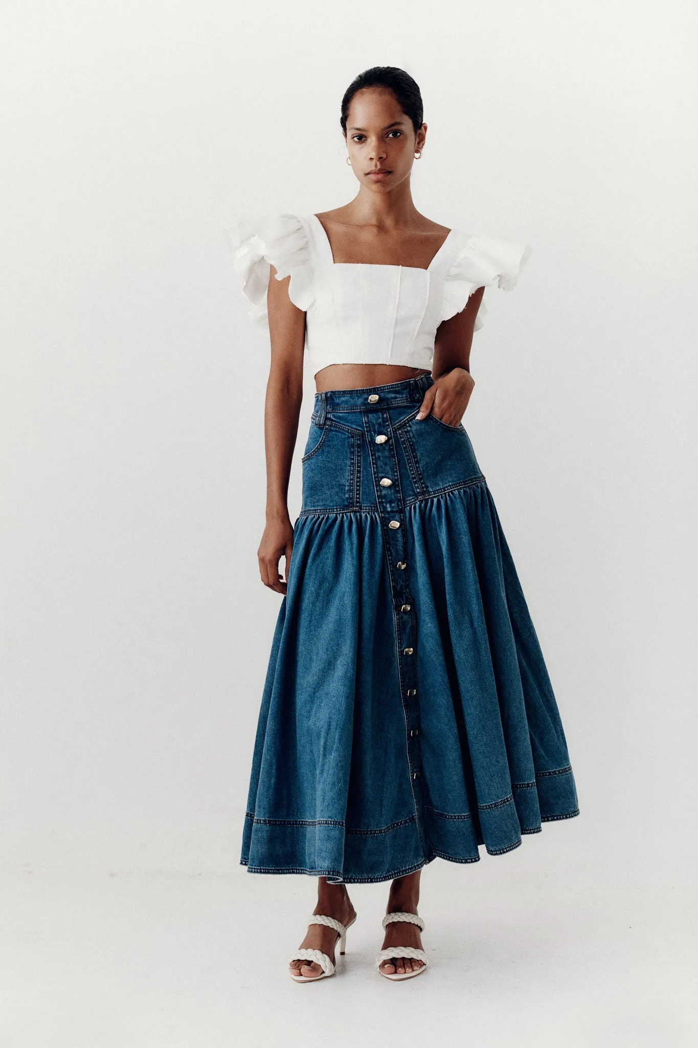 Belmond Denim Midi Skirt