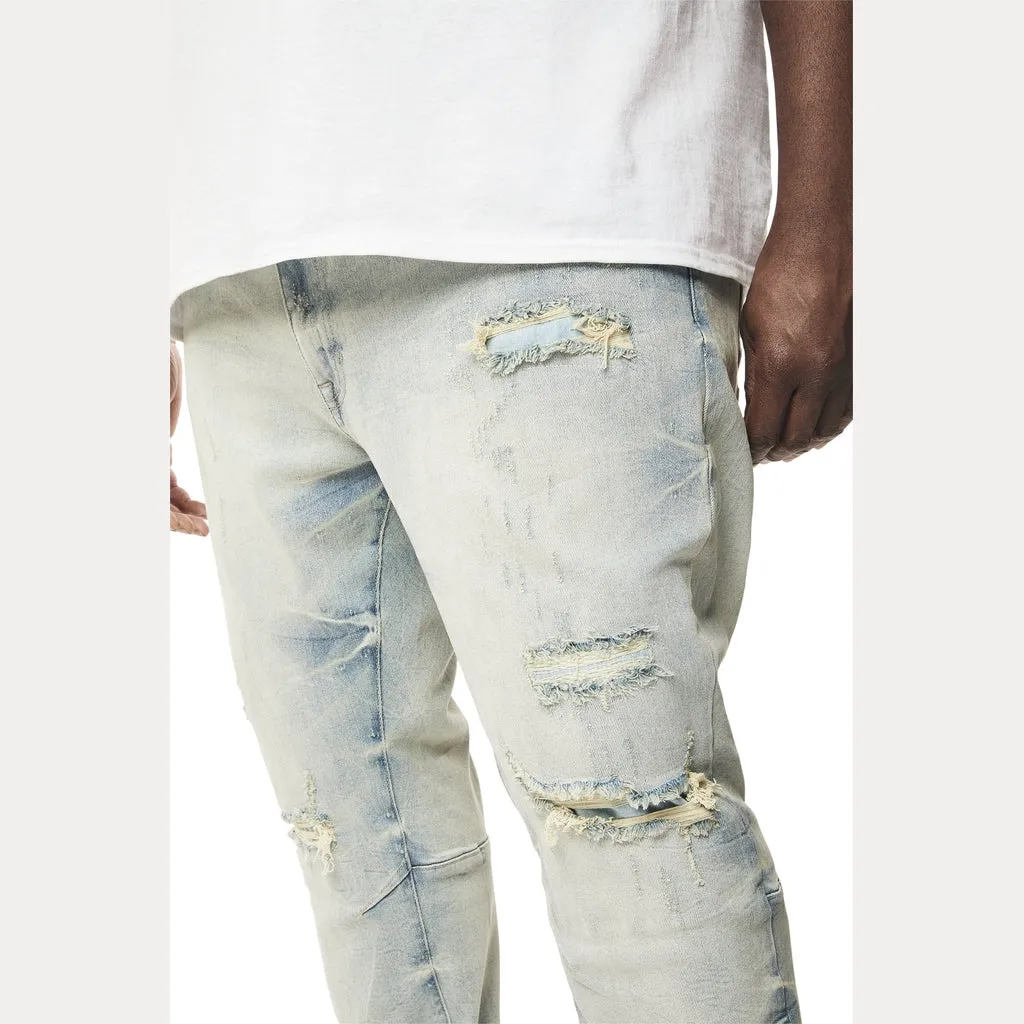 Big and Tall - Wave Effect Denim Jeans - Leo Blue