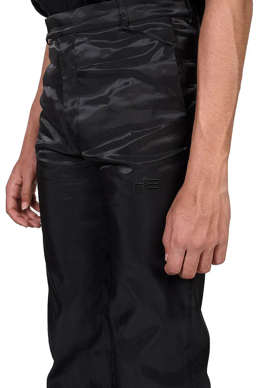 Black Liquid Metal Trousers