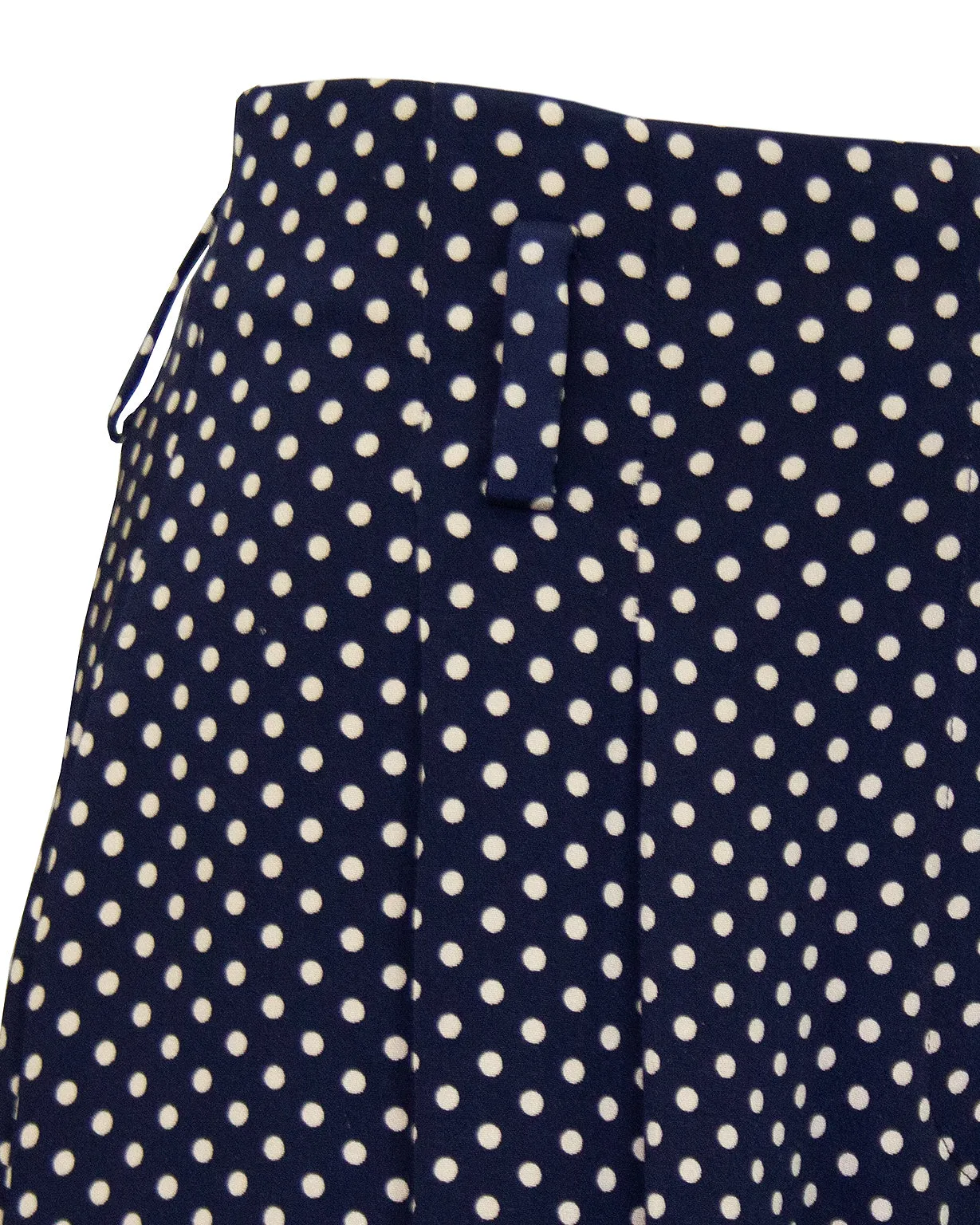 Blue Polka Dot Silk Trousers