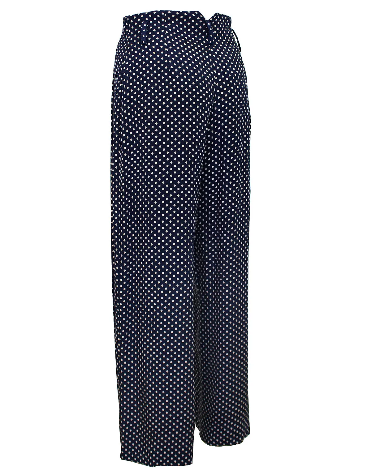 Blue Polka Dot Silk Trousers