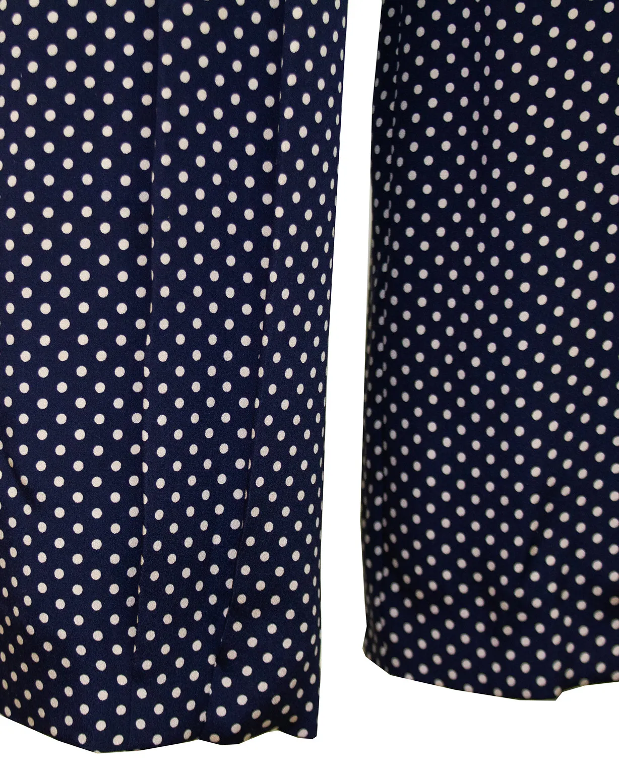 Blue Polka Dot Silk Trousers