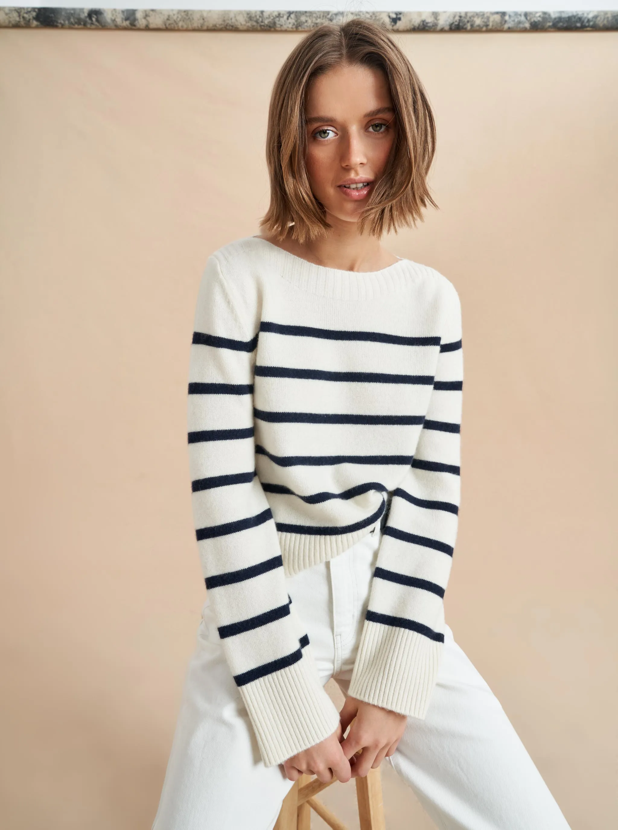 Boat Neck Breton Sweater