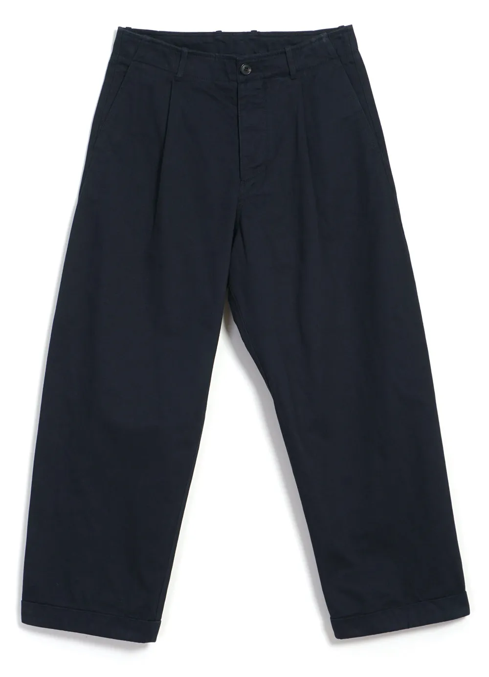 BOBBY 27-56-3 | Wide Pleated Everyday Trousers | Navy