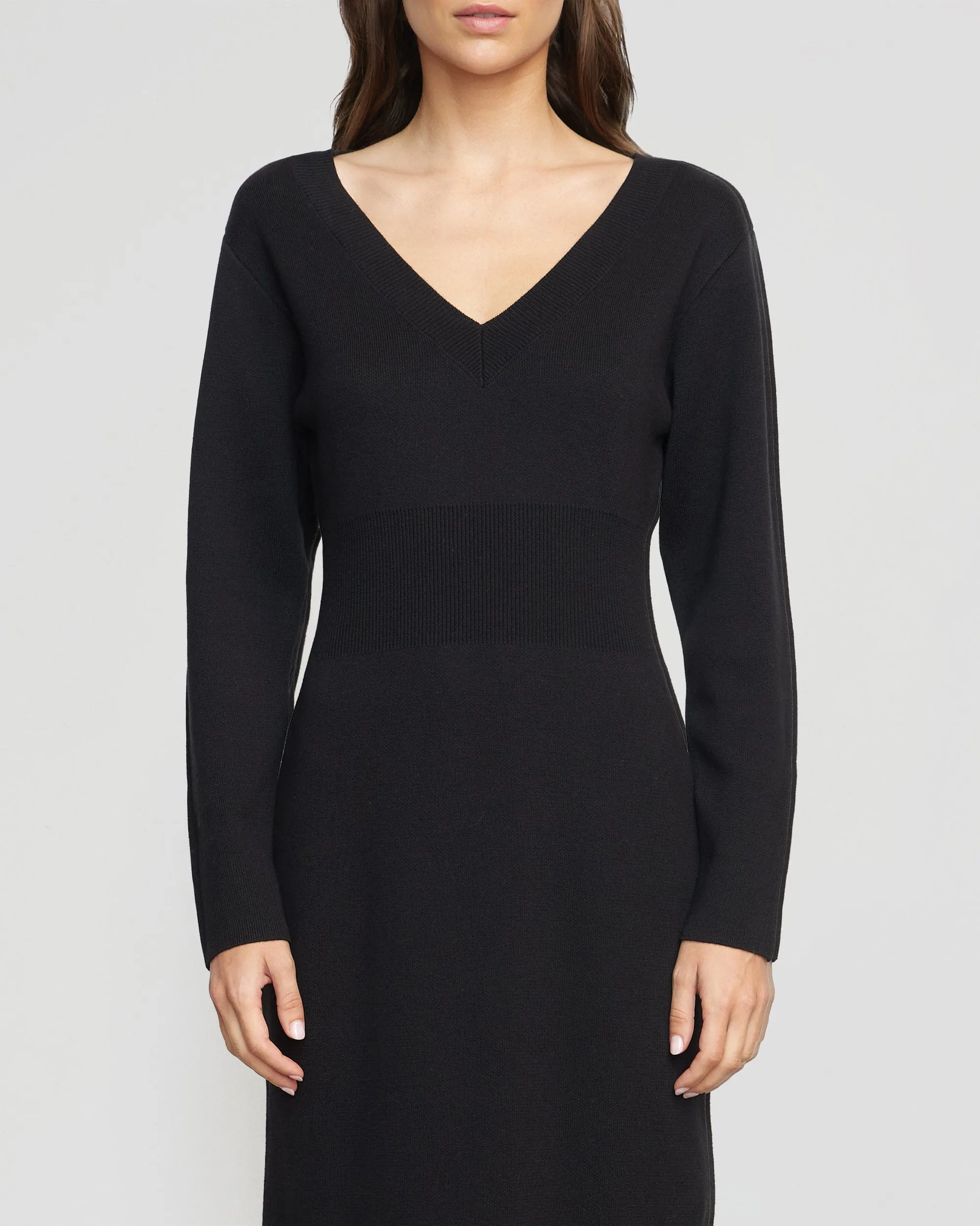 Bora Off-Shoulder V-Neck Sweater Dress