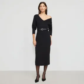 Bora Off-Shoulder V-Neck Sweater Dress