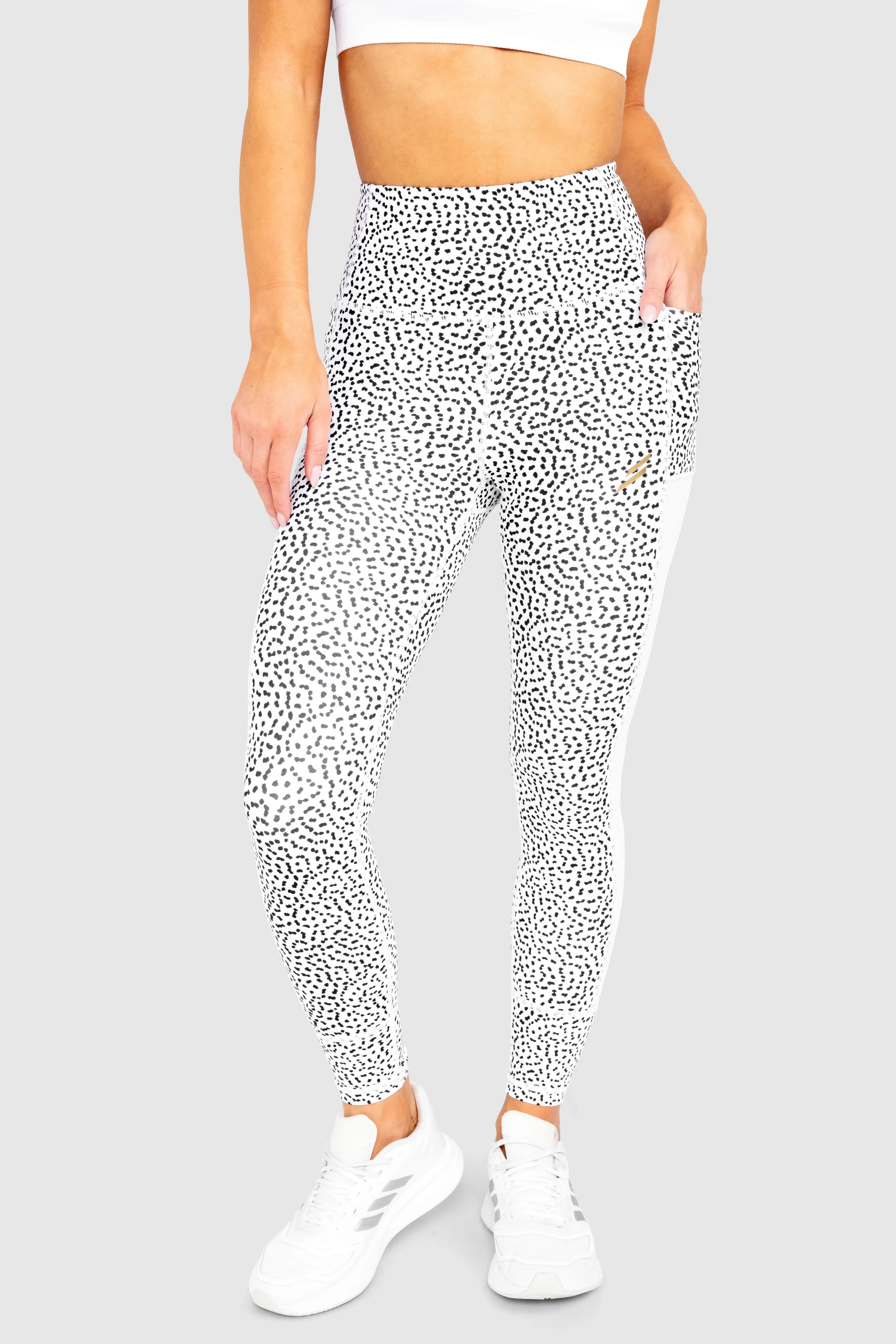 Breeze Mesh Leggings - White Speckle