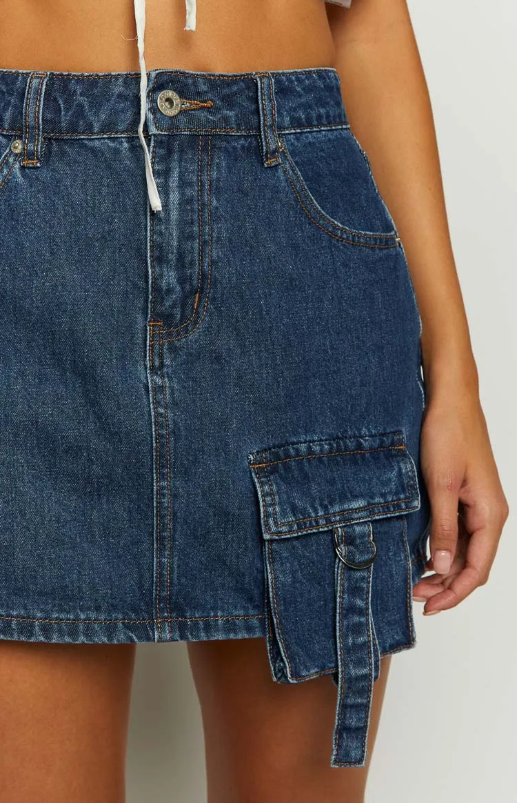 Brightside Dark Wash Denim Mini Skirt