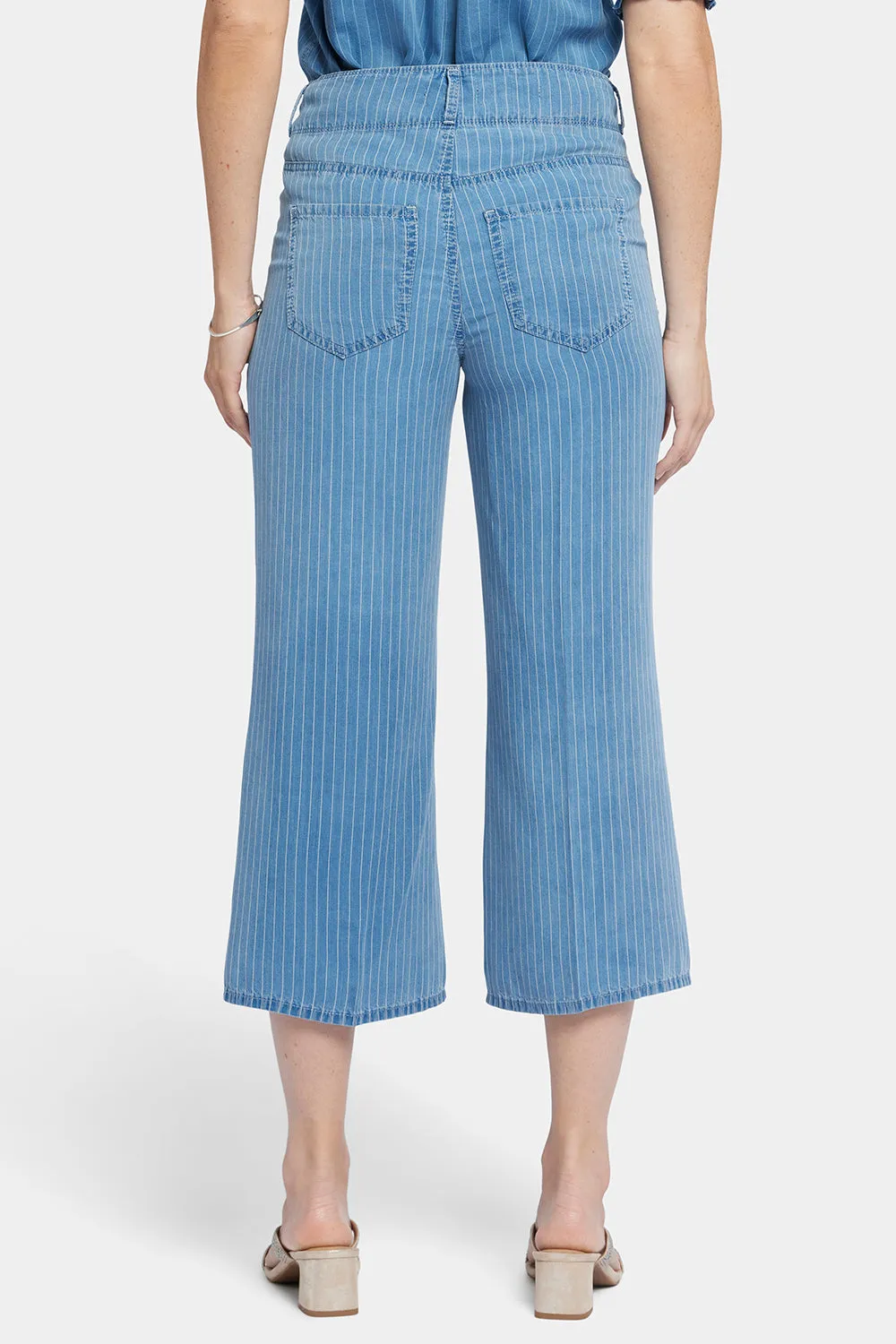 Brigitte Wide Leg Capri Jeans - Light Marine