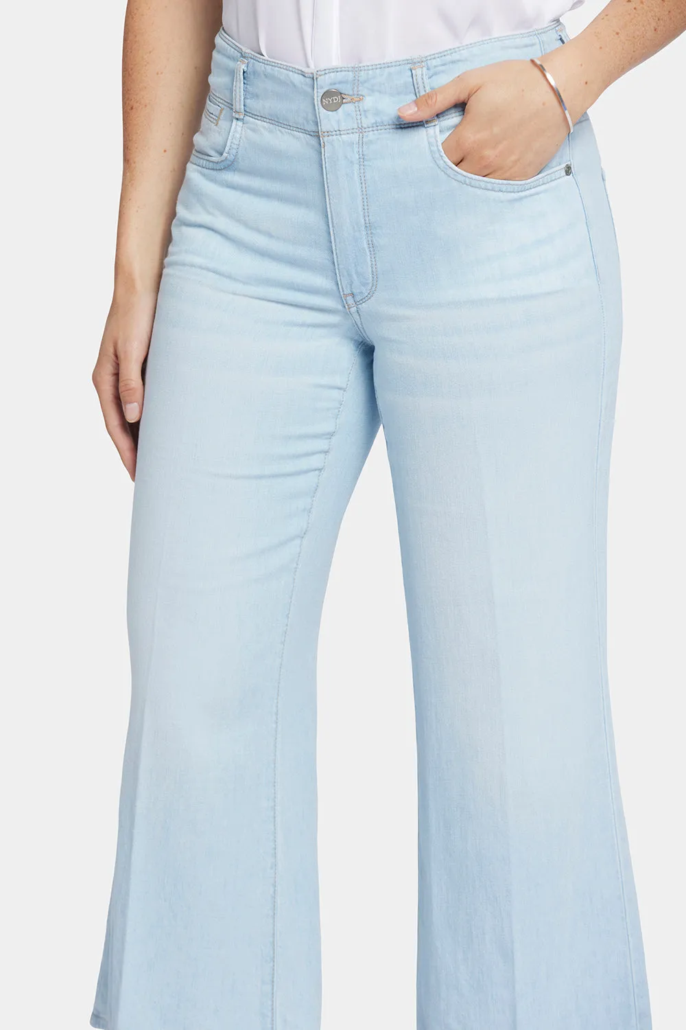 Brigitte Wide Leg Capri Jeans - Oceanfront