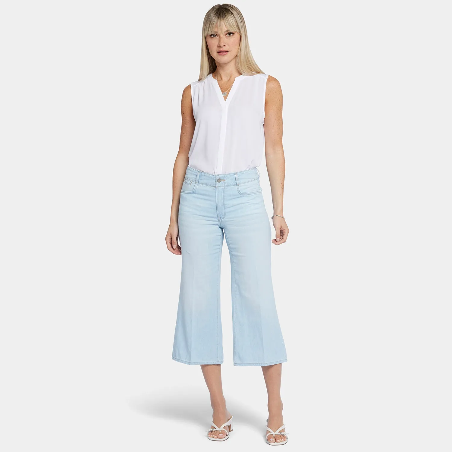 Brigitte Wide Leg Capri Jeans - Oceanfront