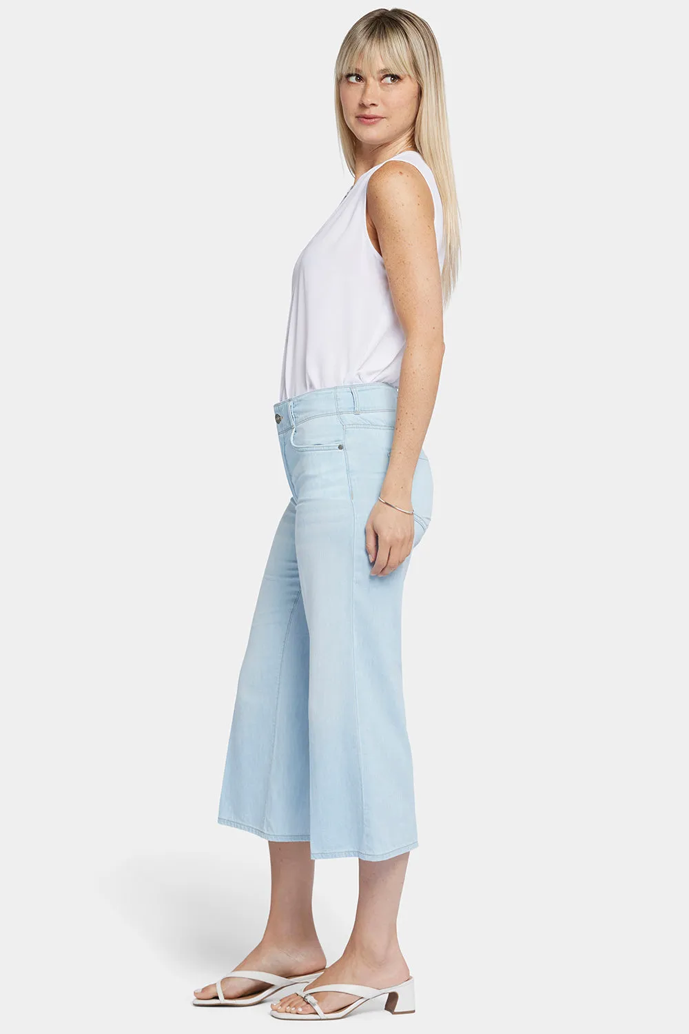 Brigitte Wide Leg Capri Jeans - Oceanfront