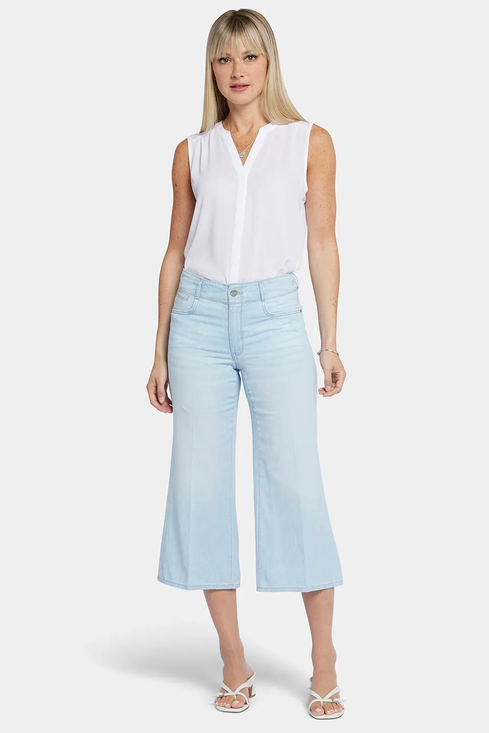 Brigitte Wide Leg Capri Jeans - Oceanfront