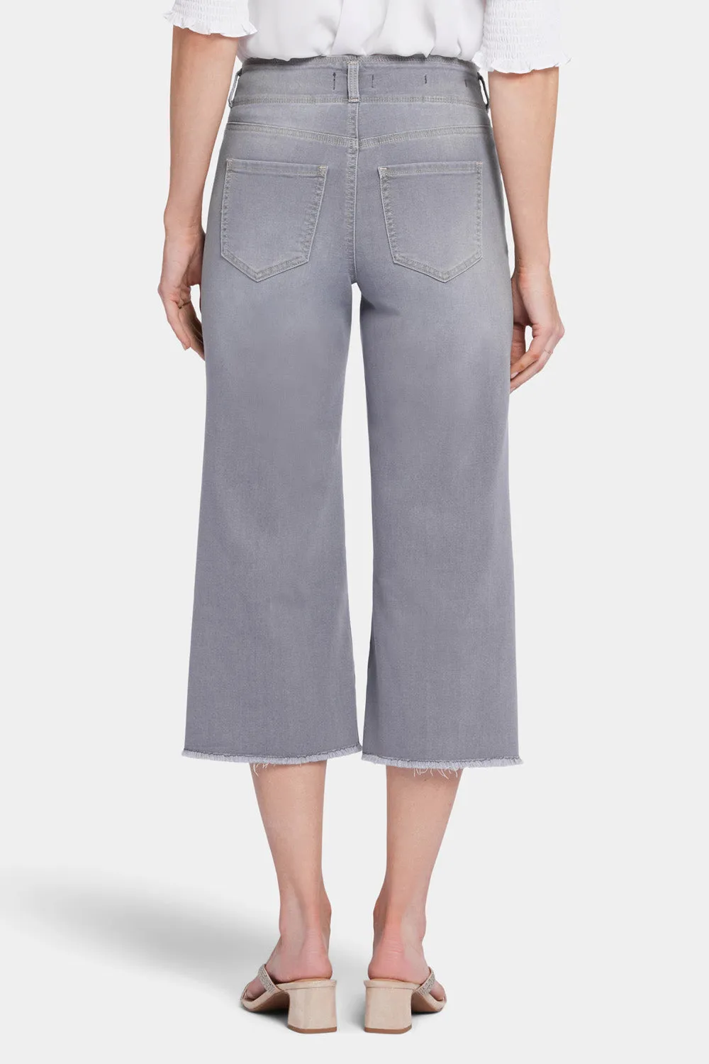 Brigitte Wide Leg Capri Jeans - Rock Sand