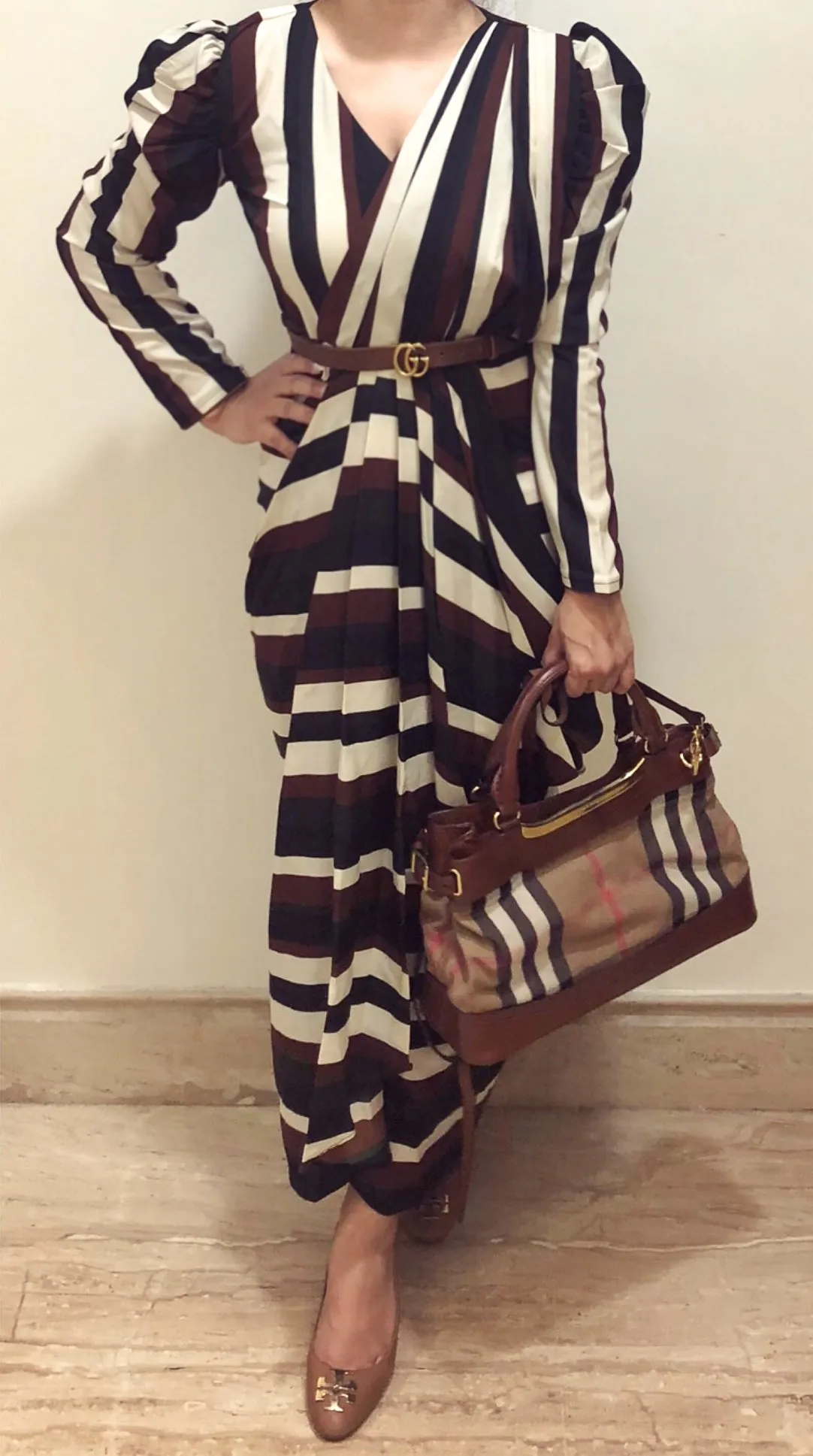 Brown Stripes Maxi