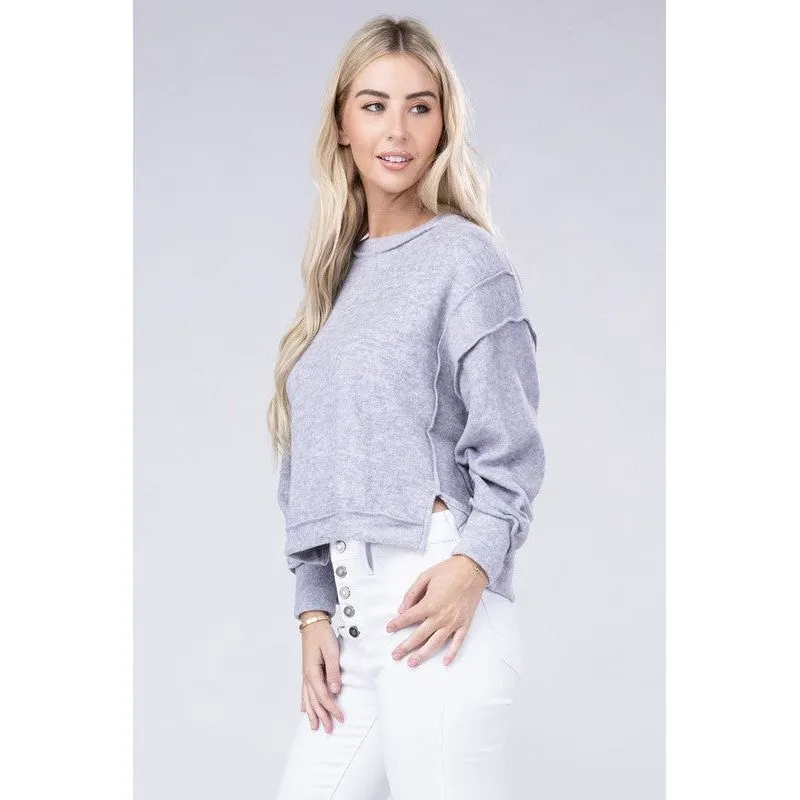 Brushed Melange Hacci Oversized Sweater