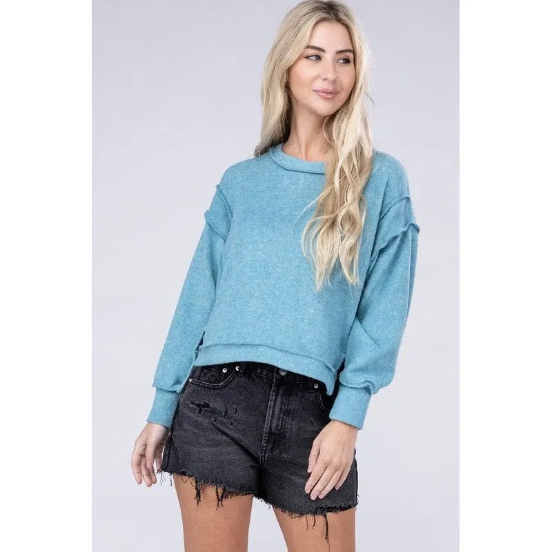 Brushed Melange Hacci Oversized Sweater