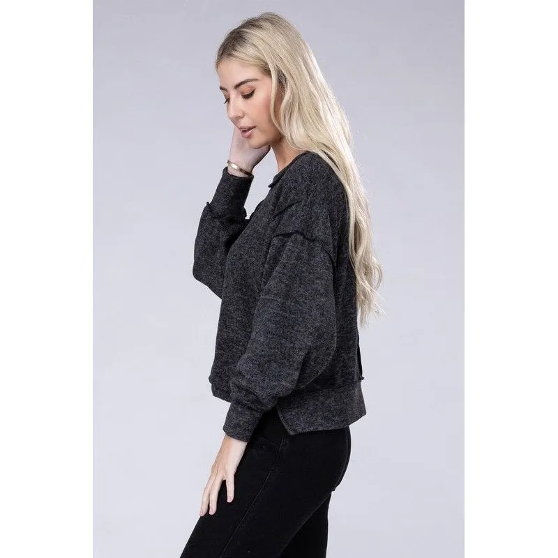 Brushed Melange Hacci Oversized Sweater