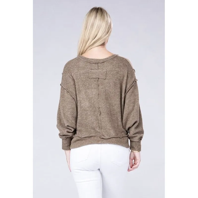 Brushed Melange Hacci Oversized Sweater