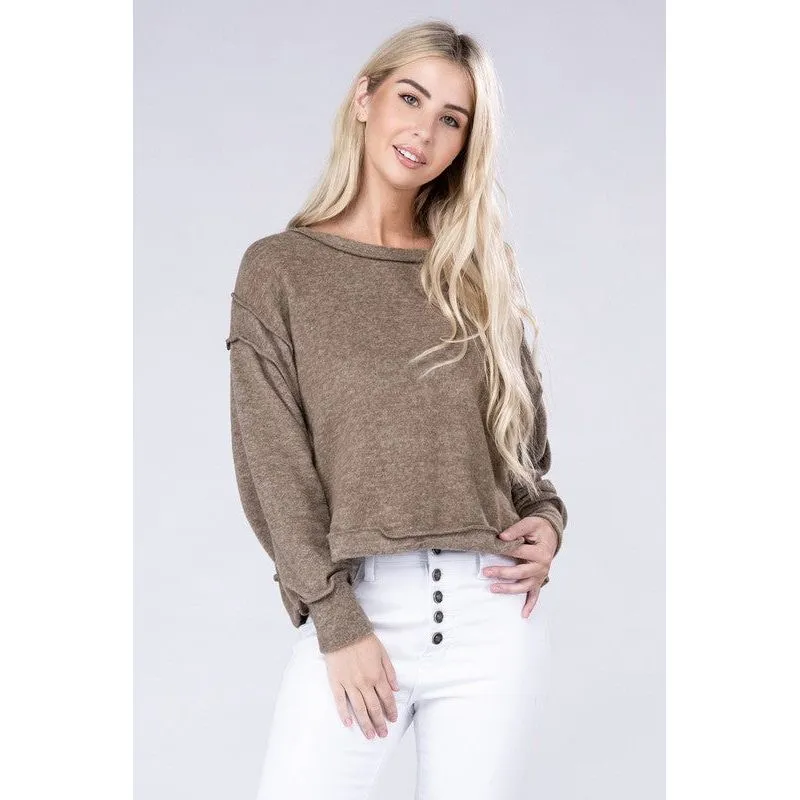 Brushed Melange Hacci Oversized Sweater