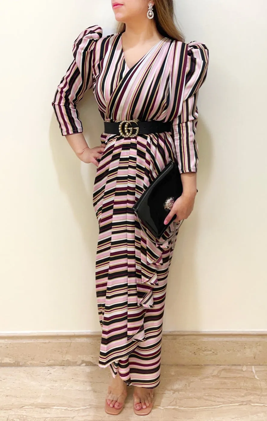 Burgundy Stripes Maxi