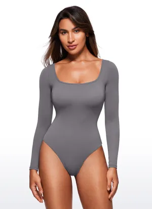 Butterluxe Square Neck Long Sleeve Bodysuits