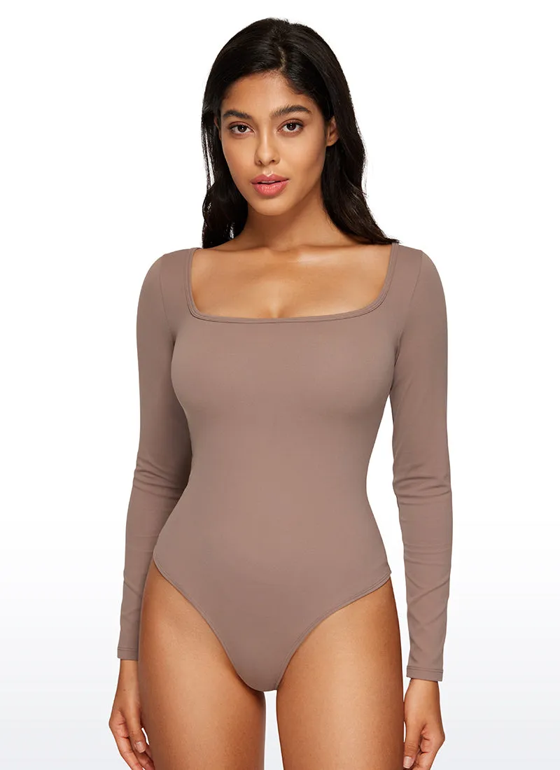 Butterluxe Square Neck Long Sleeve Bodysuits