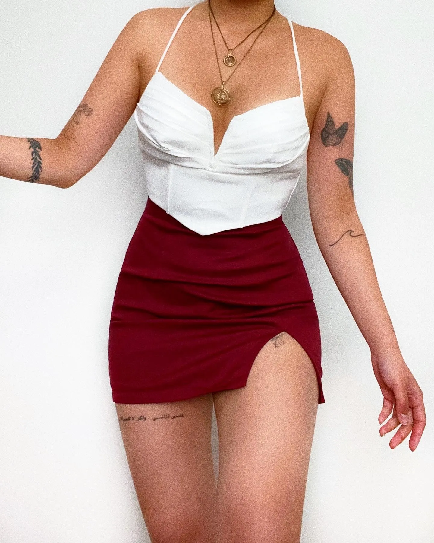 Callie Mini Skirt - Wine