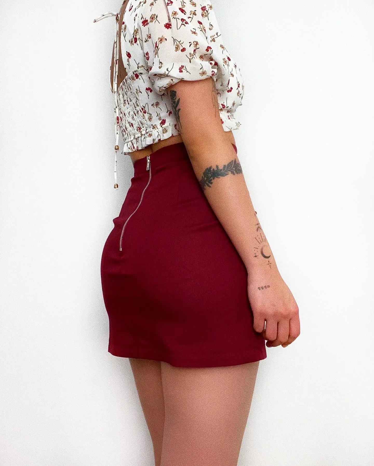 Callie Mini Skirt - Wine